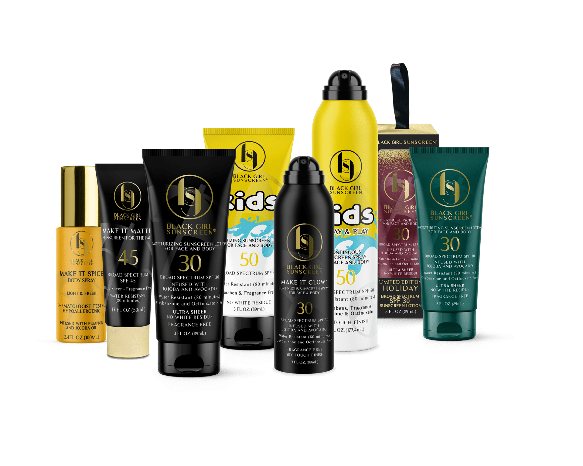 Pixellent Packaging Design header image with Black Girl Sunscreen products